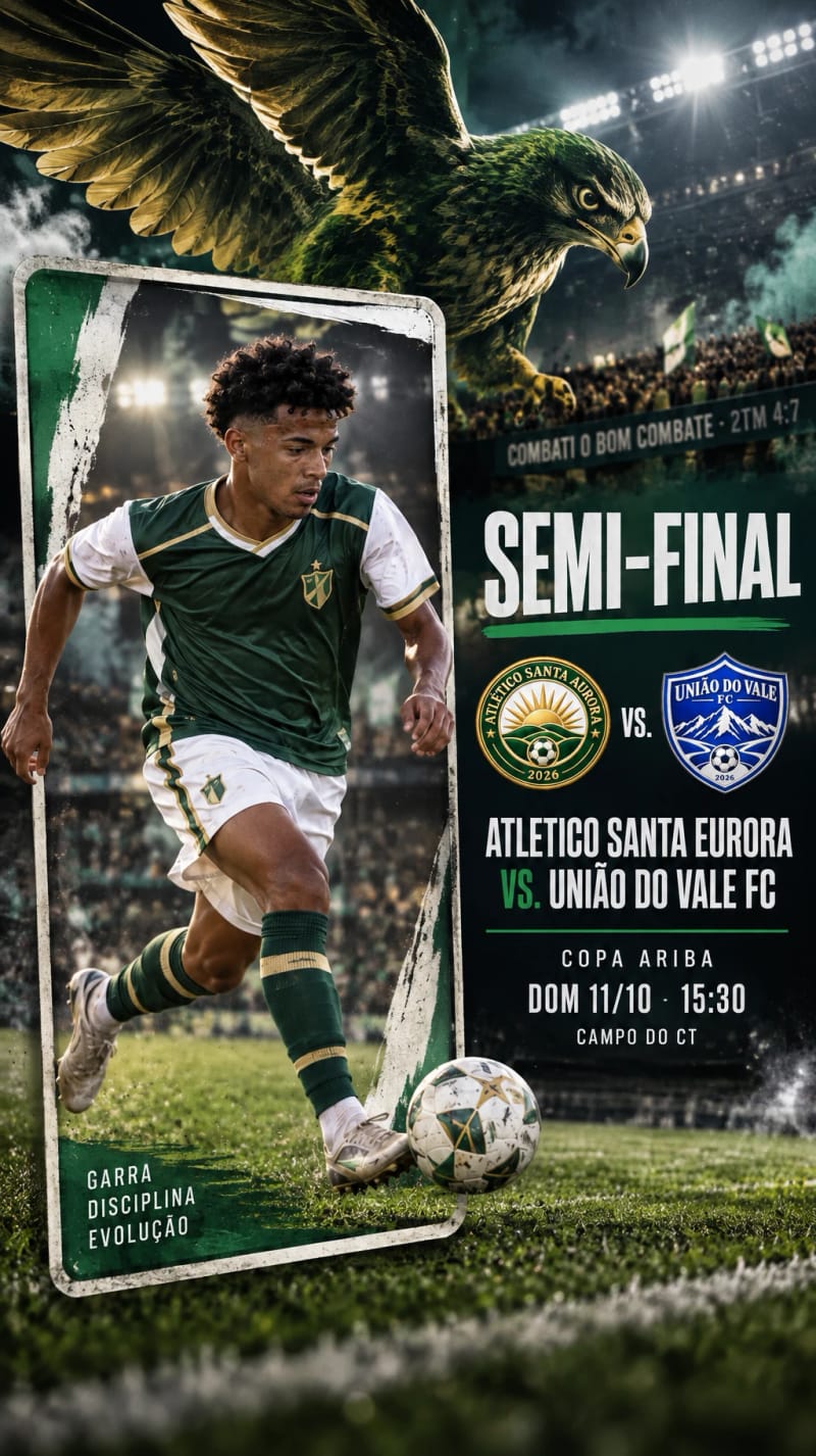 Arte de semifinal com mascote águia