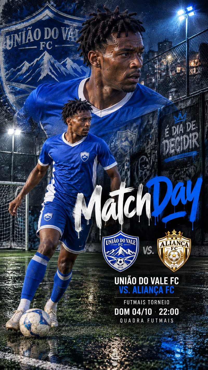 Arte Match Day: União do Vale FC contra Aliança FC